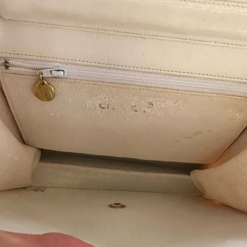 Chanel Cream Gold Quilted Crossbody Bag